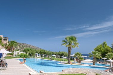 Girit Yunanistan ve Candia park köyü Girit 'te lüks bir tatil köyü