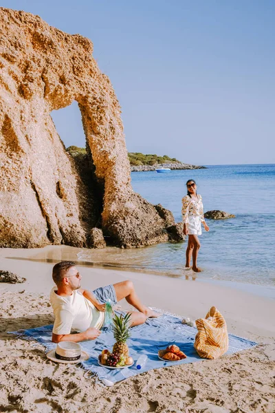 Tropisch strand van Voulisma strand, Istron, Kreta, Griekenland — Stockfoto