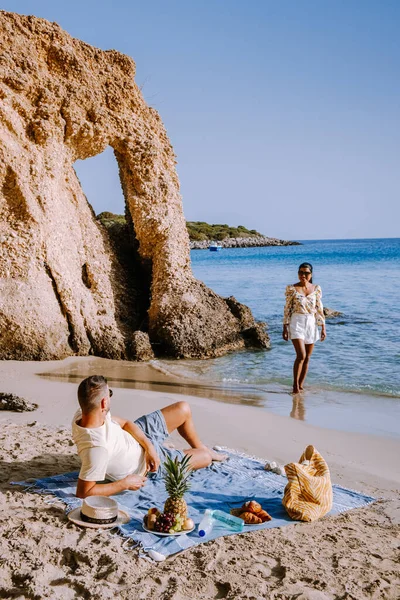 Spiaggia tropicale della spiaggia di Voulisma, Istron, Creta, Grecia — Foto Stock