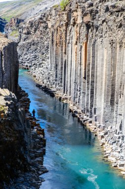 İzlanda 'da yer alan Studlagil Kanyonu, yüksek bazalt sütunları ve berrak turkuaz nehri ile büyülenir..