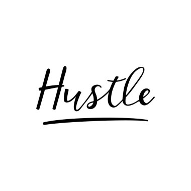 Acele et. Mektup. Mürekkep çizimi. Beyaz arkaplanda izole edilmiş modern fırça kaligrafisi