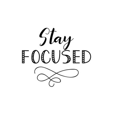 Dikkatini topla. Mektup. Mürekkep çizimi. Beyaz arkaplanda izole edilmiş modern fırça kaligrafisi