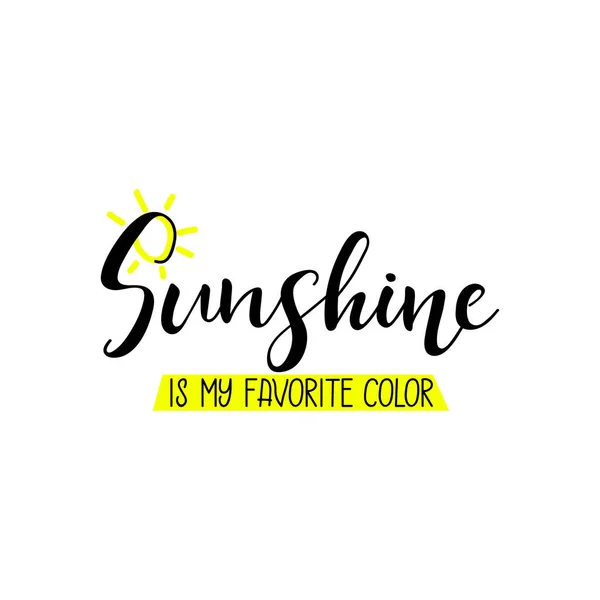 Sunshine Favorite Color Lettering Ink Illustration Modern Brush Calligraphy Isolated — Stock Vector