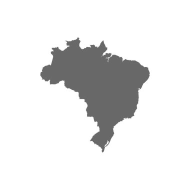 Vektör Brasil harita izole üzerinde beyaz arka