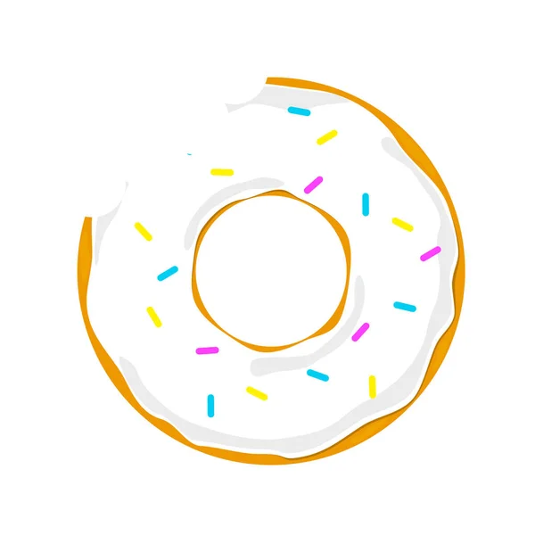 Sweet Donut Cacke Isolated White Back — Stock Vector