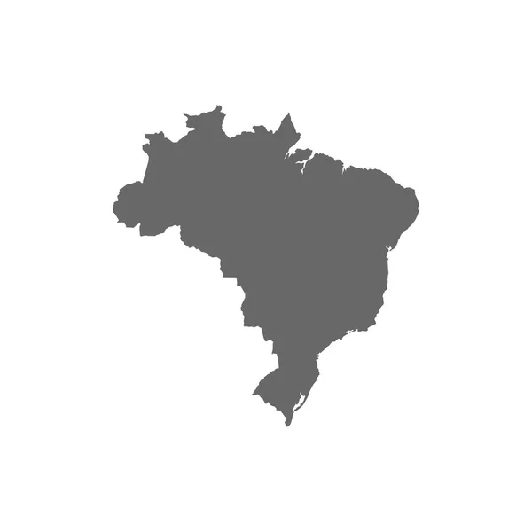 Vector Brasil Karta Isolerade Vit Baksida — Stock vektor