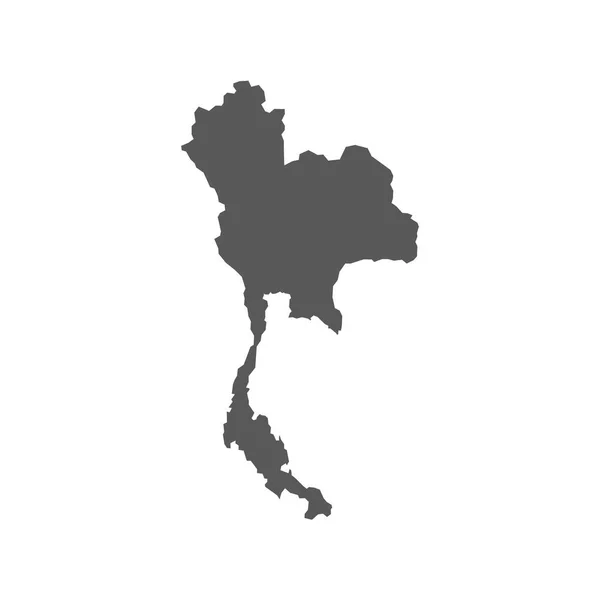 Tajlandia Wektor Mapa Białym Tle Tył Biały — Wektor stockowy