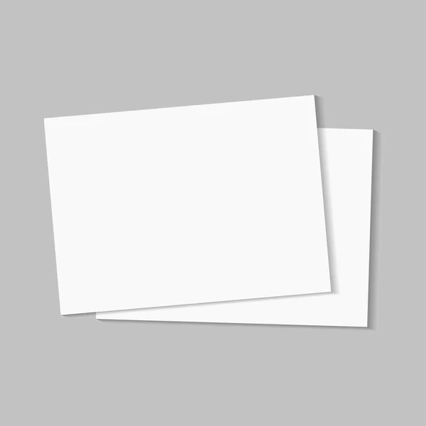 Papers List Set Shadow Vector Illustration — Stock Vector