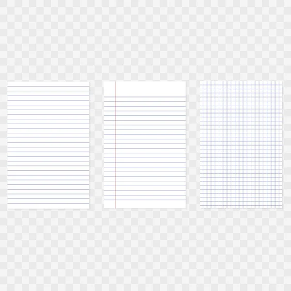 Conjunto Listas Papel Aisladas Ajedrez — Vector de stock