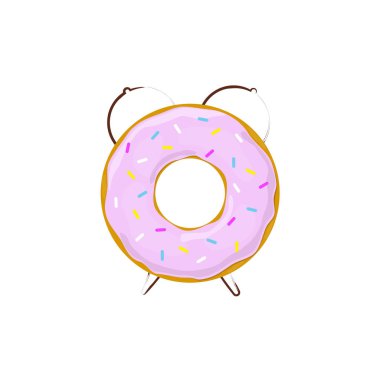 Çalar saat çörek. Kahvaltı zamanı. Vektör çizim