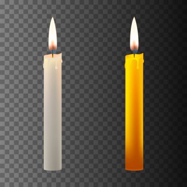 Gerçekçi mum karanlık arka. Vektör çizim