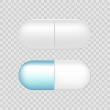 Gerçekçi kapsül pill. Kadar alay et. Vektör çizim