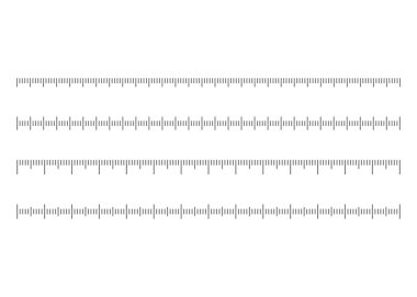 Ruler scale set. Education or business back clipart