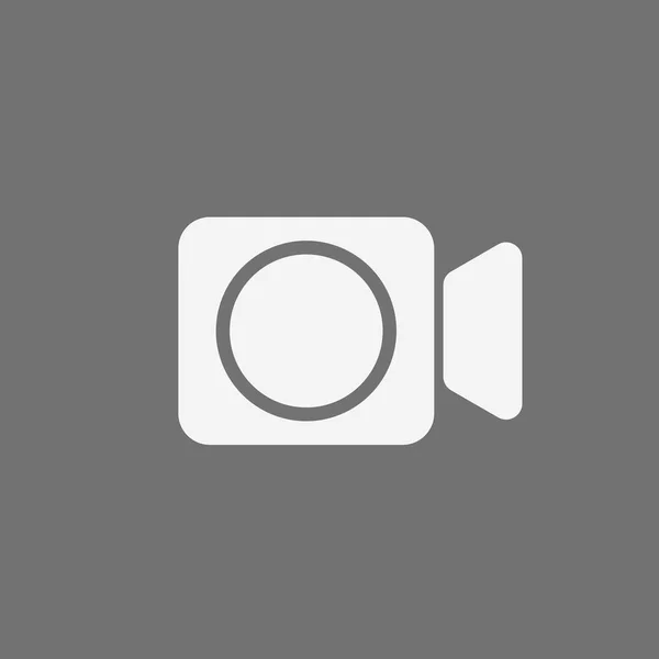 Icona Videocamera Isolata Retro Grigio — Vettoriale Stock