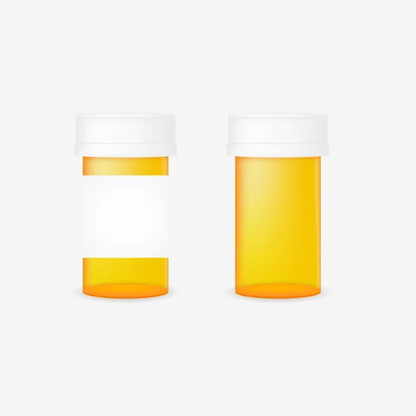 Realistic Pill Bottle Mock Vector Illustration — Stock Vector