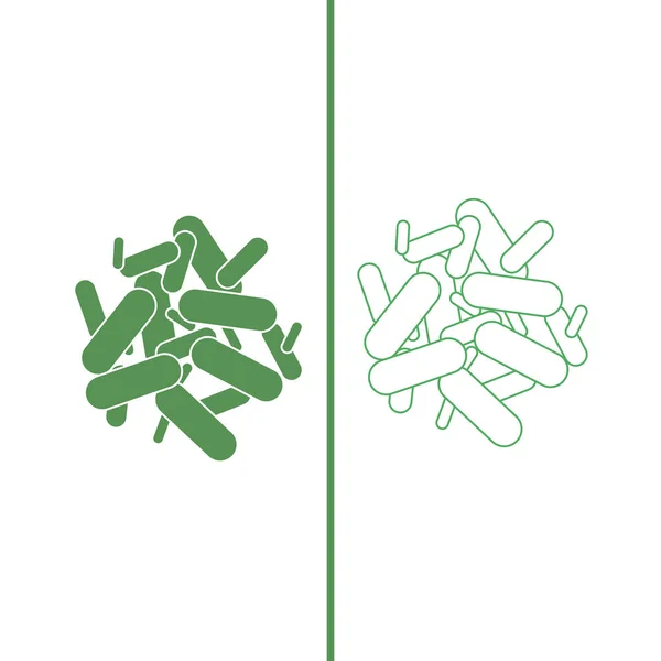 益生菌图标回来 绿色的颜色 矢量插图 — 图库矢量图片