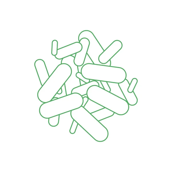 Probiotica Pictogramrug Groene Kleur Vectorillustratie — Stockvector