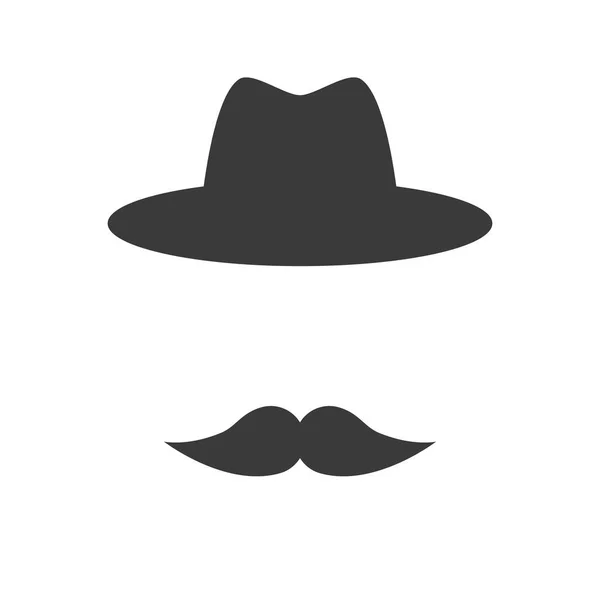 Mustache Hat Icons Gentlemans Icons Face — Stock Vector