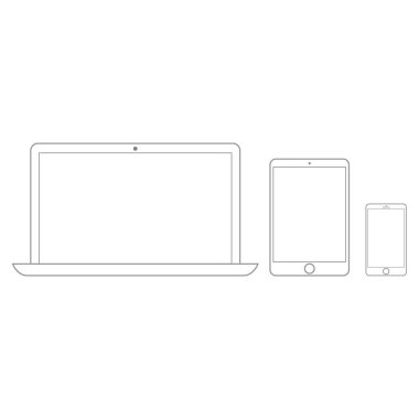 Elektronik cihazlar set çizgi stili. Eps10 vektör