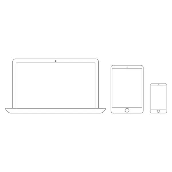 Electronic Devices Set Line Style Eps10 Vector — Stock Vector
