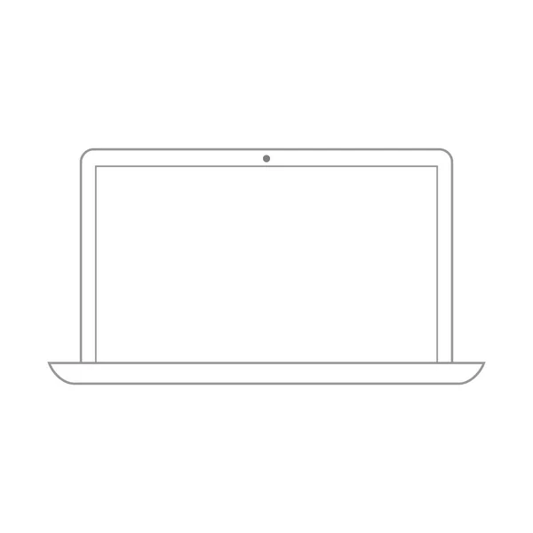 Laptop Technologie Van Het Pictogram Van Lijn Bedrijf Vector — Stockvector