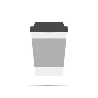 Kağıt bardak simgesi gölge ile. Vektör çizim