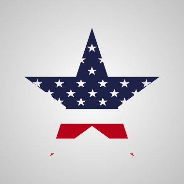 ABD bayrağı renklerde yıldız işareti. Vektör