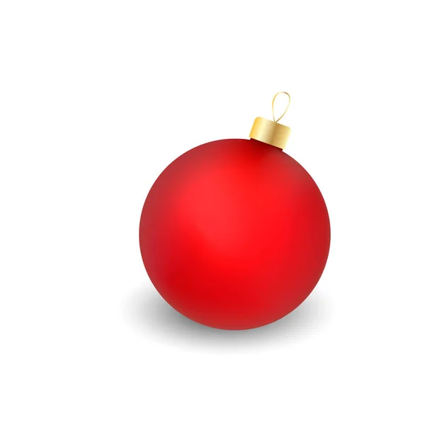Bola Natal Vermelha Com Sombra Vetor Eps10 — Vetor de Stock