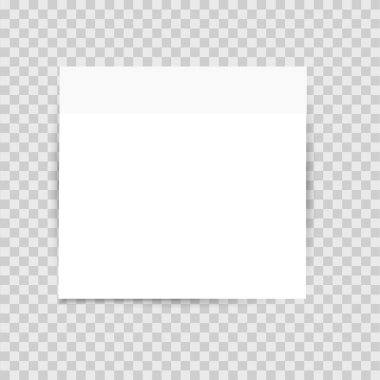 Liste kağıt etiket gölge şeffaf arka plan ile. Vektör