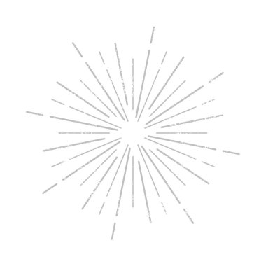 Sunburst simgesi işareti ışınları. Grunge etkisi. Vektör