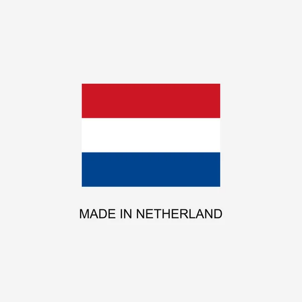 Made Netherland Segno Con Bandiera Nazionale — Vettoriale Stock