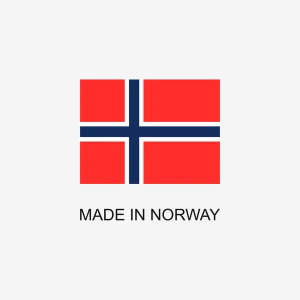 Panneau Fabriqué Norvège Avec Drapeau National — Image vectorielle