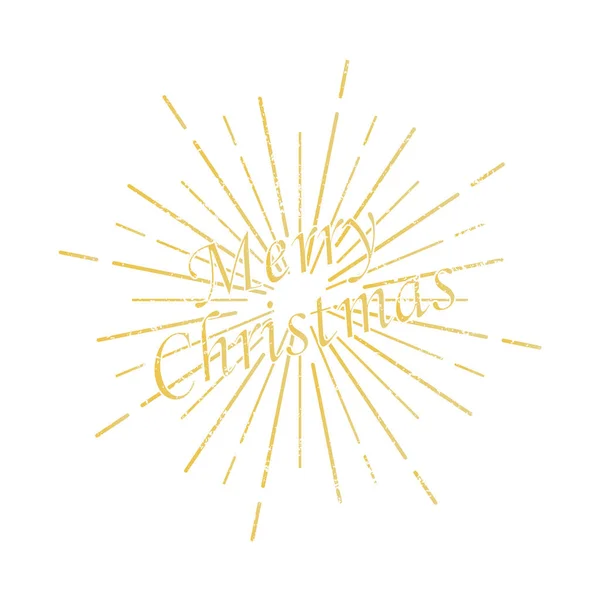 Merry Christmas Inscription Sunburst Background Vector Eps10 — Stock Vector