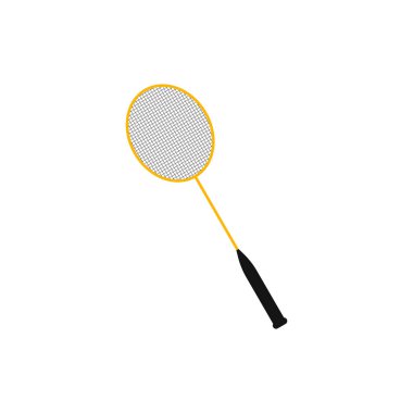 Badminton raket simgesi üzerinde arka izole. Vektör