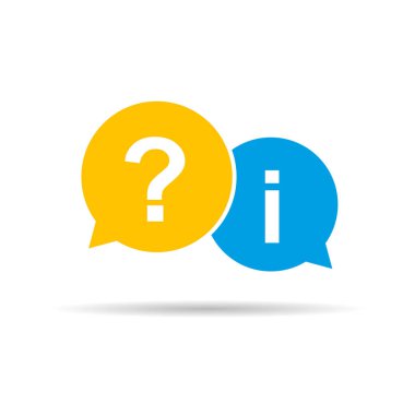 SSS konuşma balonu gölge ile imzalayın. Vektör