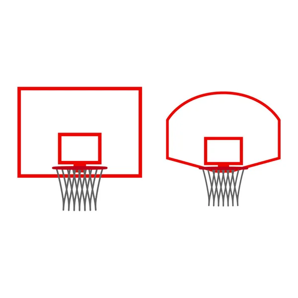 Basketbal Hoepel Pictogram Geïsoleerd Witte Achtergrond — Stockvector