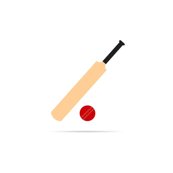 Cricketschläger Ikone Isoliert Auf Weißem Rücken — Stockvektor