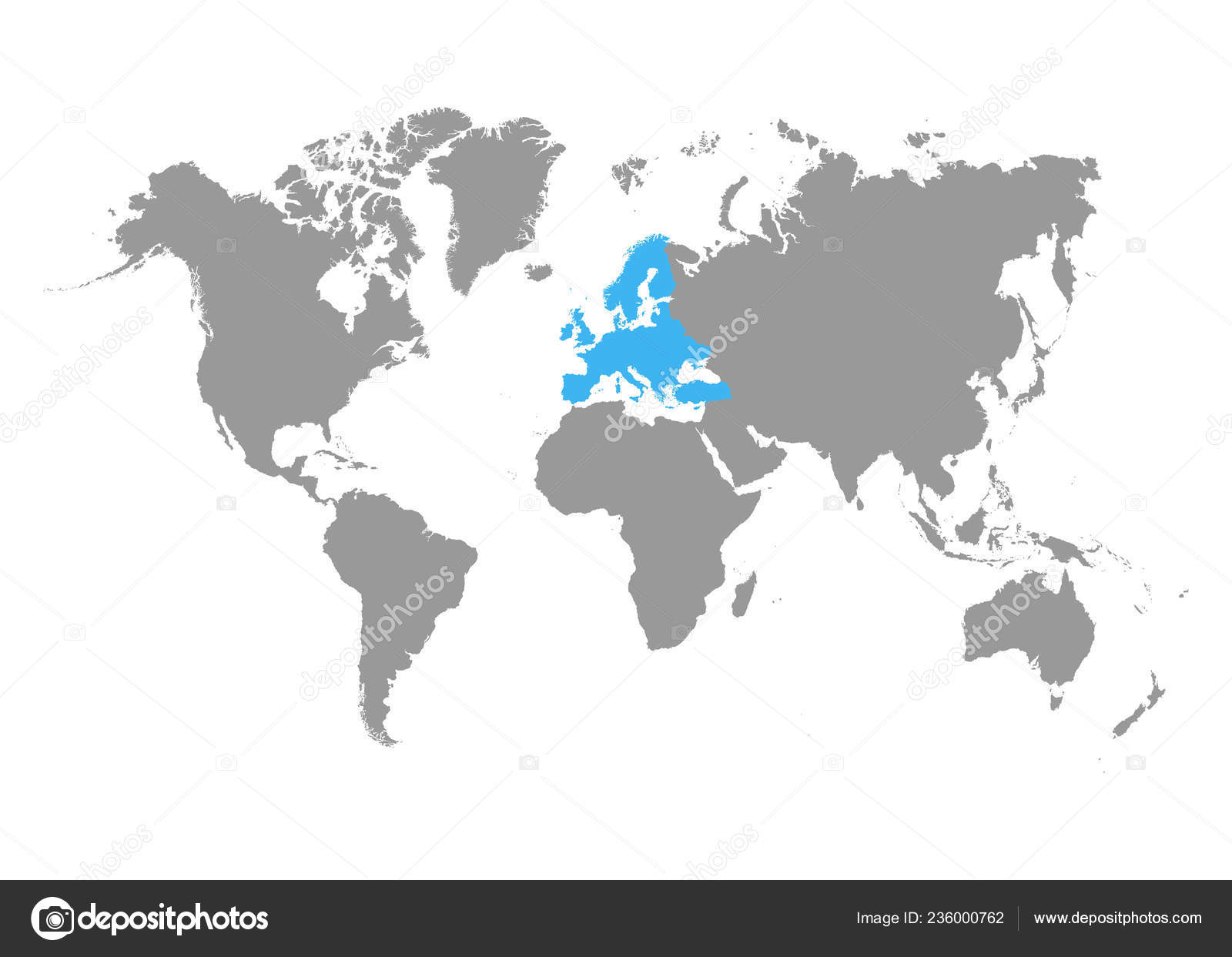 Carte Europe Sélectionné Sur Carte Monde Vector Image