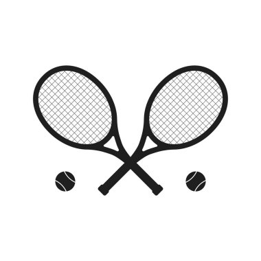 Tenis raketi simgesi beyaz arkaplanda izole edildi
