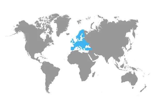 Auf Der Weltkarte Ausgewählte Europakarte Vektor — Stockvektor