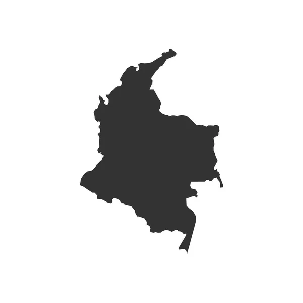 Vector Colombia Kaart Geïsoleerd Witte Achtergrond — Stockvector