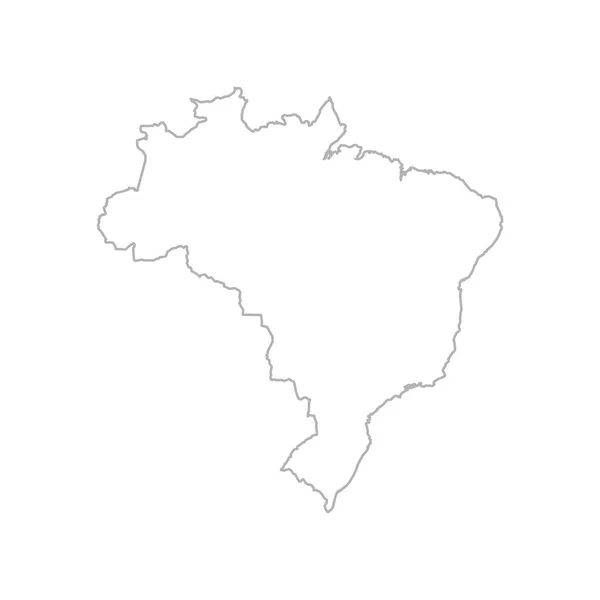 Brasil Kaart Lijnstijl Vectorillustratie Eps10 — Stockvector