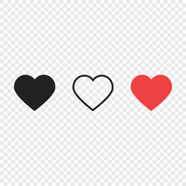 Hearts like love live icons — Stock Vector