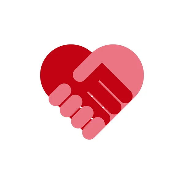 Kézfogás szív ikon szimbóluma. Vektor eps10 — Stock Vector