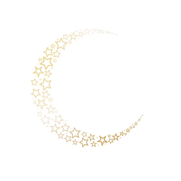 Mond auf Sternen Symbol dekoriert — Stockvektor