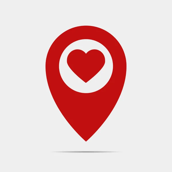 Δείκτης GPS χάρτη με την καρδιά — Διανυσματικό Αρχείο