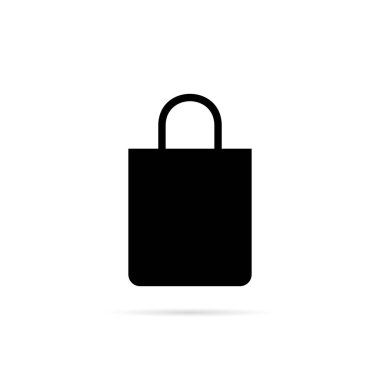 Gölgeli alışveriş çantası simgesi