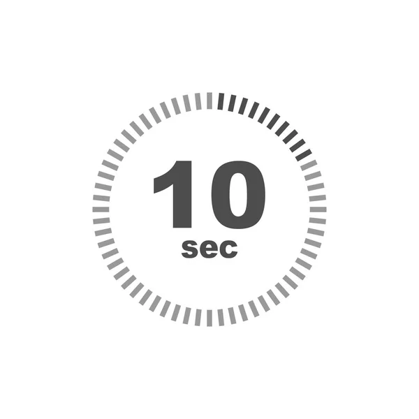 Timer 10 sec pictogram. Eenvoudig ontwerp — Stockvector