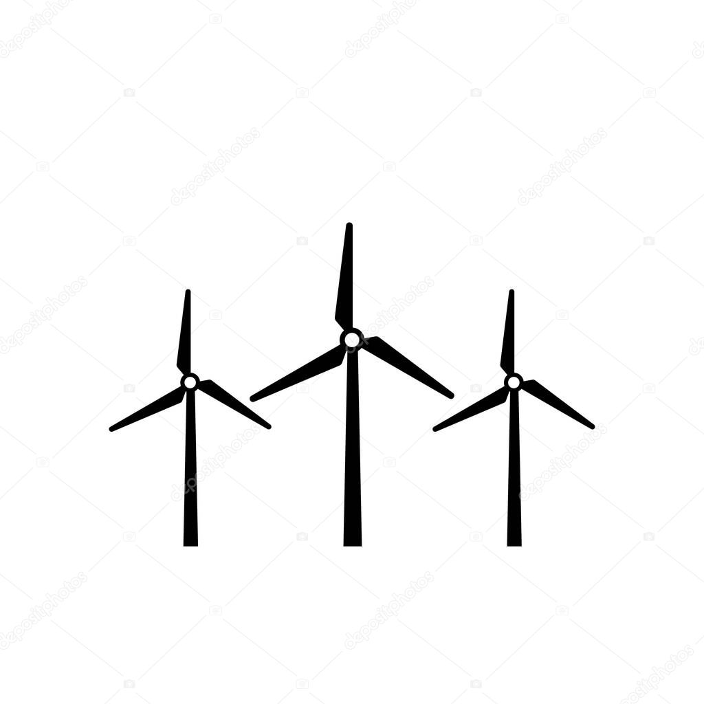 Wind turbine icon symbol. Simple design