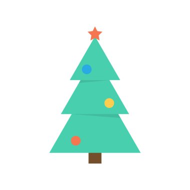 Noel ağacı simgesi düz stil